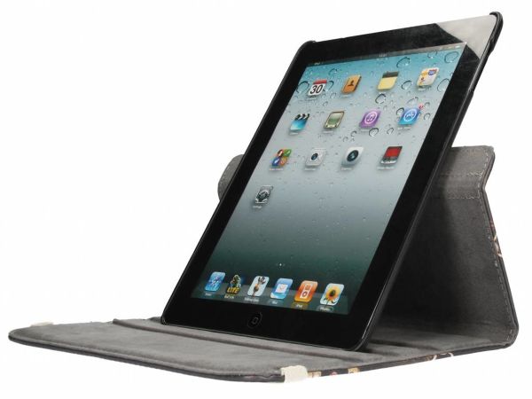 360° Draaibare Design Bookcase iPad 4 (2012) 9.7 inch / 3 (2012) 9.7 inch / 2 (2011) 9.7 inch