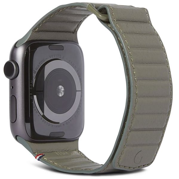 Decoded Magnet Strap echt lederen bandje Apple Watch Series 1-9 / SE - 38/40/41 mm / Series 10 - 42 mm - Olive