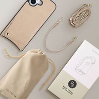 Selencia Nova Croco Telefoonhoes met Koord en Pashouder Apple iPhone 17 - Beige