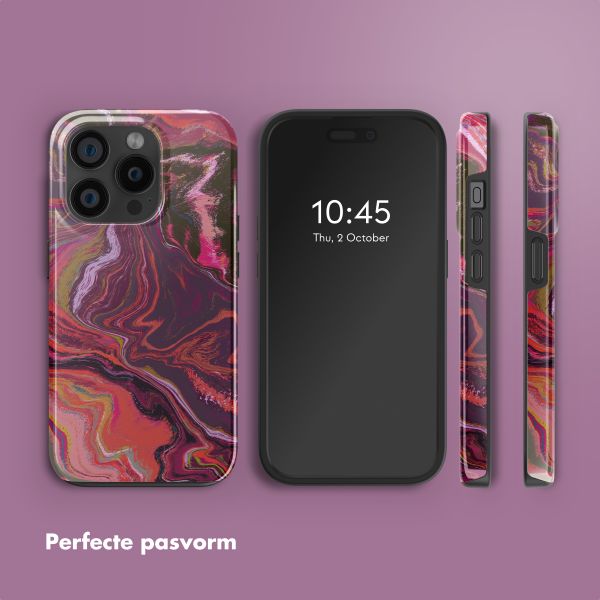 Selencia Vivid Tough Backcover met MagSafe iPhone 15 Pro - Marble Purple