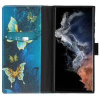 imoshion Design Softcase Bookcase Samsung Galaxy S23 Ultra - Blue Butterfly