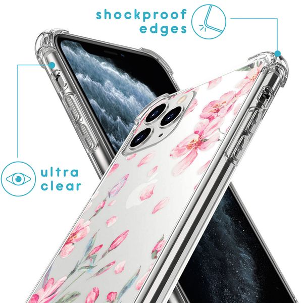 imoshion Design hoesje met koord iPhone 11 Pro - Bloem - Roze