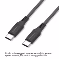 imoshion Oplader met USB-C naar USB-C kabel - Gevlochten textiel - 20 Watt - 2 meter - Zwart