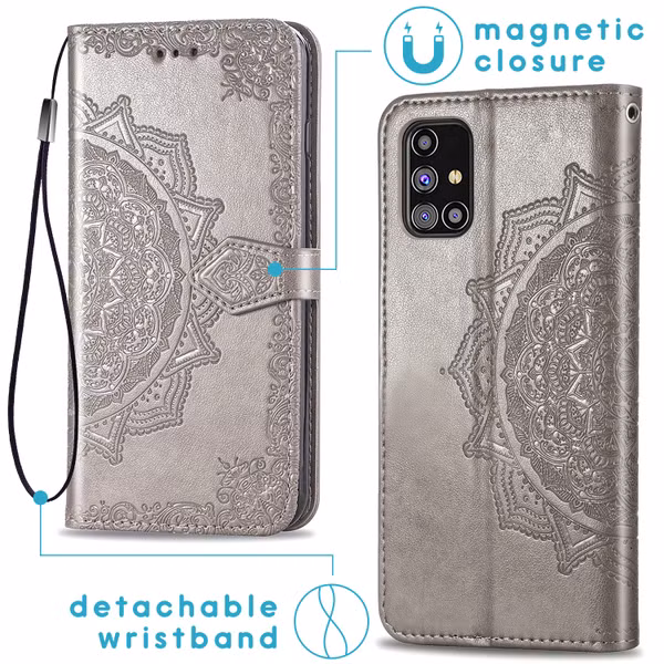 imoshion Mandala Bookcase Samsung Galaxy M31s - Grijs
