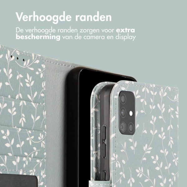 imoshion Design Bookcase Samsung Galaxy A51 - Smoke Green Flowers