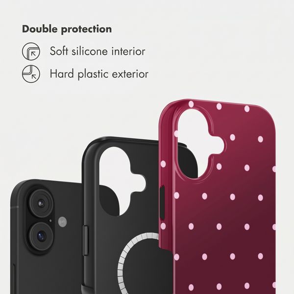 Selencia Vivid Back Cover with MagSafe Apple iPhone 16 - Happy Dots Burgundy