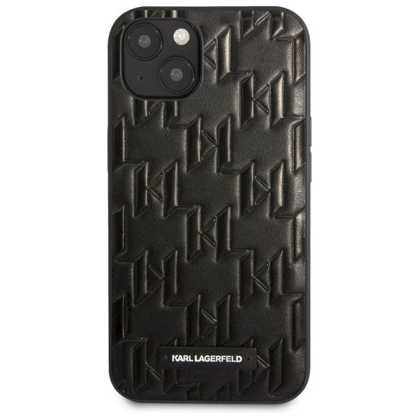 Karl Lagerfeld Hardcase Backcover Monogram Plaque iPhone 13 - Zwart