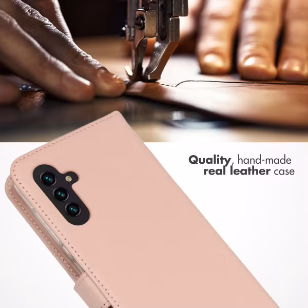 Selencia Echt Leren Bookcase Samsung Galaxy A13 (5G) / A04s - Dusty Pink