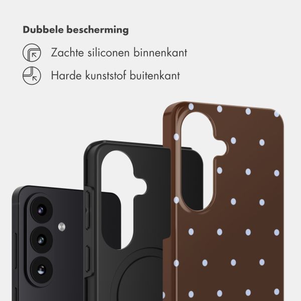 Selencia Vivid Backcover met MagSafe Samsung Galaxy S26 FE - Happy Dots Chocolate