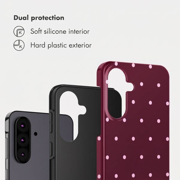 Selencia Vivid Back Cover Samsung Galaxy A37 (5G) - Happy Dots Burgundy