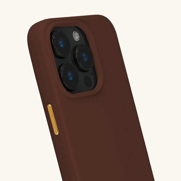 Selencia Rivièra MagSafe Backcover met afneembare haakjes Apple iPhone 15 Pro - Choco Brown
