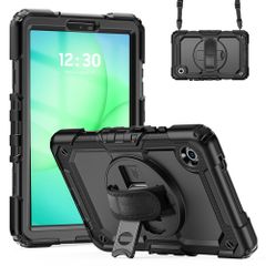 Accezz Rugged Backcover met schouderstrap Samsung Galaxy Tab A11 Plus / A9 Plus - Zwart
