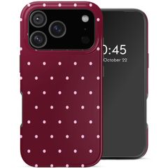 Selencia Vivid Backcover met MagSafe Apple iPhone 17 Pro - Happy Dots Burgundy
