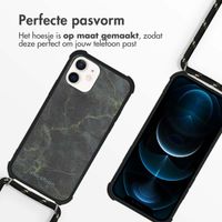 imoshion Design hoesje met koord iPhone 12 (Pro) - Black Marble