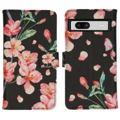 imoshion Design Softcase Bookcase Google Pixel 7a - Blossom Black