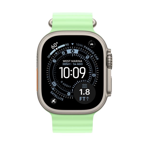 Apple Ocean Band Apple Watch | 44/45/46/49 mm - Neon / Green Black Titanium