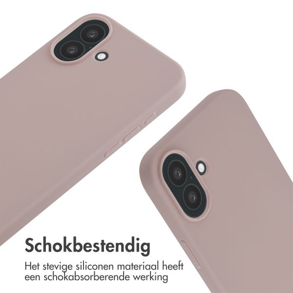 imoshion Siliconen hoesje met koord Apple iPhone 16 Plus - Sand Pink