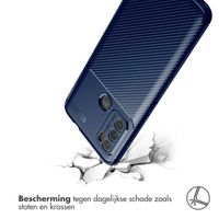 imoshion Carbon Softcase Backcover Motorola Moto G60 - Blauw