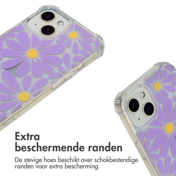 imoshion Design hoesje met koord Apple iPhone 13 - Tropical Violet Flowers Connect