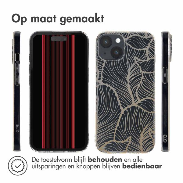 imoshion Design hoesje Apple iPhone 15 - Golden Leaves Transparant
