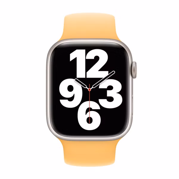 Apple Siliconen solobandje Apple Watch | 44/45/46/49 mm - Maat 1 - Sunglow