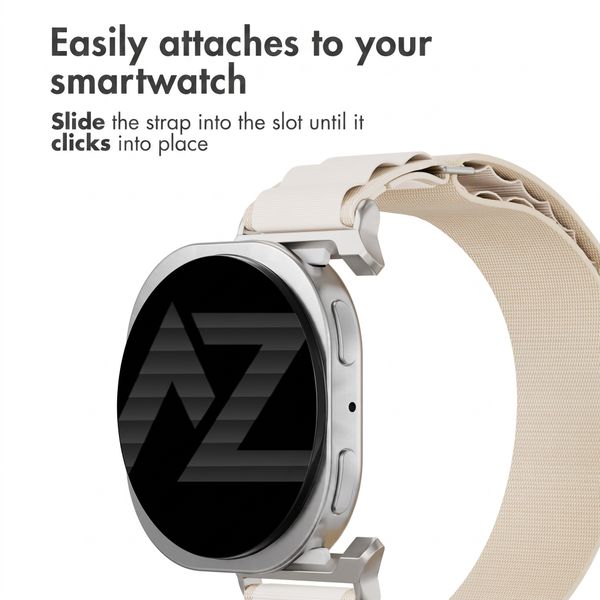 Accezz Nylon Alpine Band Samsung Galaxy Watch 9 (40/44mm) / Watch 8 (40/44mm) / Classic (46mm) - Starlight