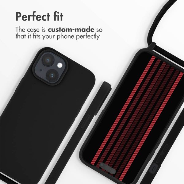 imoshion Silicone Case with Strap Apple iPhone 15 - Black