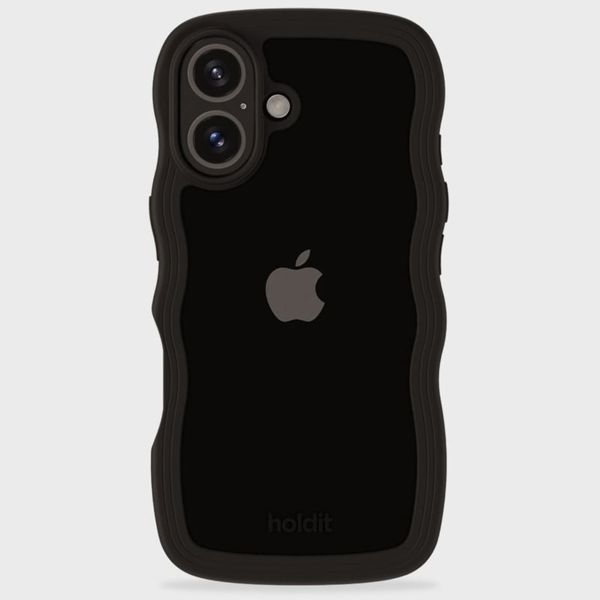 Holdit Wavy Case Apple iPhone 16 Plus - Black / Transparent