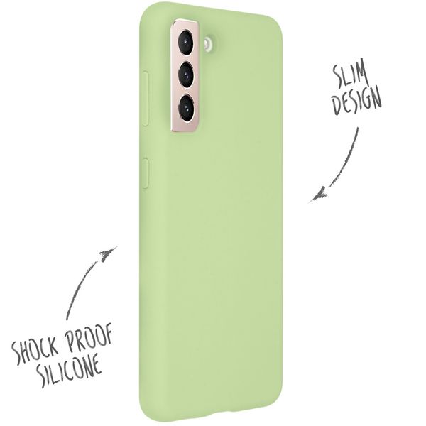 Accezz Liquid Silicone Backcover Samsung Galaxy S21 Plus - Groen