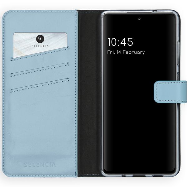 Selencia Echt Leren Bookcase Samsung Galaxy S20 FE - Air Blue
