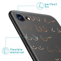 imoshion Design hoesje iPhone SE (2022 / 2020) / 8 / 7 - Boobs all over - Zwart