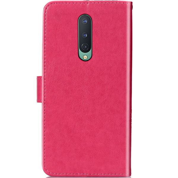 Klavertje Bloemen Bookcase OnePlus 8 - Fuchsia