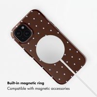 Selencia Vivid Back Cover with MagSafe Apple iPhone 15 - Happy Dots Chocolate