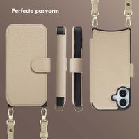 Selencia Riva Bookcase met MagSafe en Koord Apple iPhone 17 - Beige