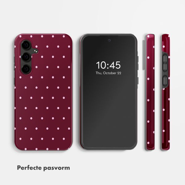 Selencia Vivid Backcover Samsung Galaxy S24 FE - Happy Dots Burgundy