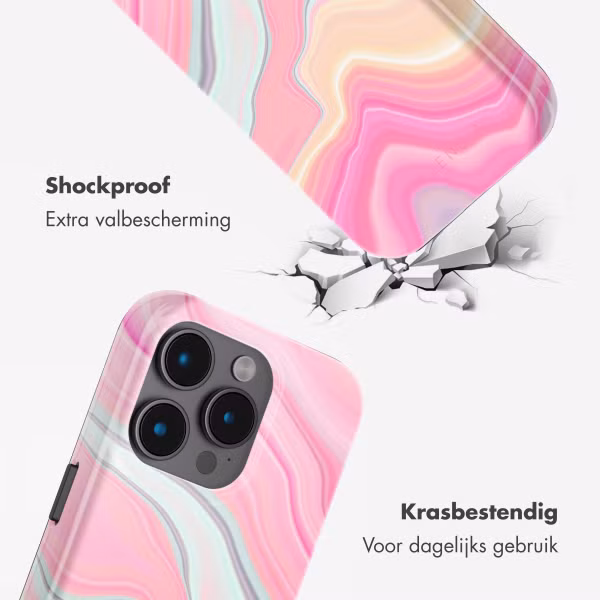 Selencia Vivid Tough Backcover met MagSafe Apple iPhone 15 Pro - Pastel Lipstick Marble