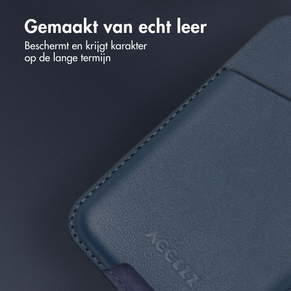 Accezz Leren Kaarthouder - Geschikt voor MagSafe en Qi2 - Nightfall Blue