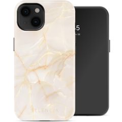 Selencia Vivid Back Cover with MagSafe Apple iPhone 14 - Golden Beige Marble