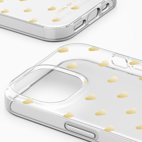 iDeal of Sweden Clear Case iPhone 15 - Golden Hearts