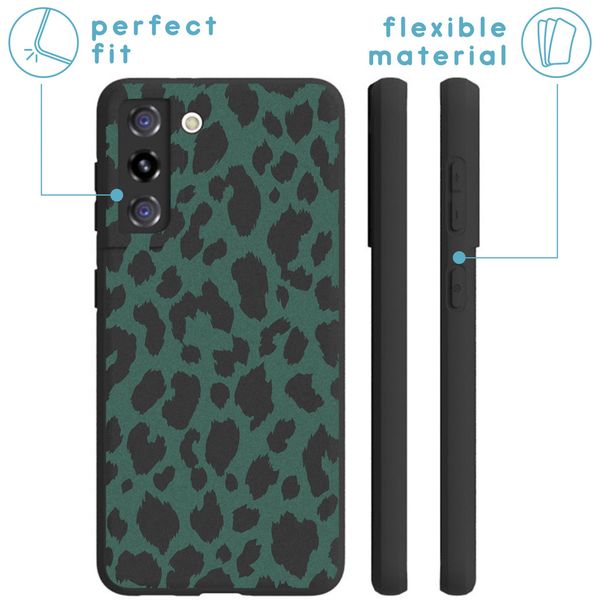 imoshion Design hoesje Samsung Galaxy S21 - Luipaard - Groen / Zwart