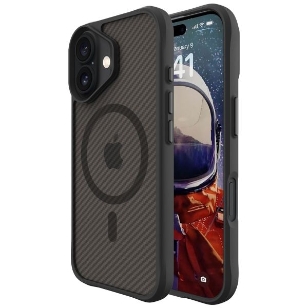 imoshion Rugged Hybrid Carbon Case met MagSafe iPhone 16 - Zwart