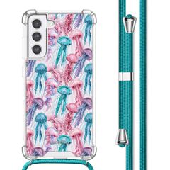 imoshion Design hoesje met koord Samsung Galaxy S21 FE - Jellyfish Watercolor