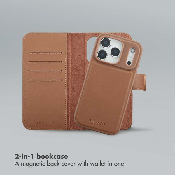 Selencia Olyn Detachable Bookcase with MagSafe Apple iPhone 17 Pro - Brown