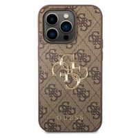 Guess 4G Metal Logo Backcover iPhone 15 Pro Max - Bruin