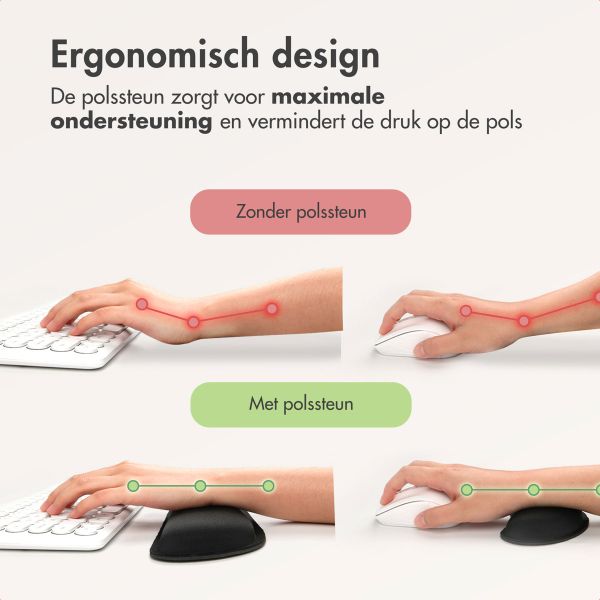 imoshion Ergonomische Polssteun - voor Toetsenbord en Muis - Zwart