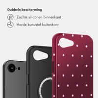 Selencia Vivid Backcover met MagSafe Apple iPhone 17e / 16e - Happy Dots Burgundy