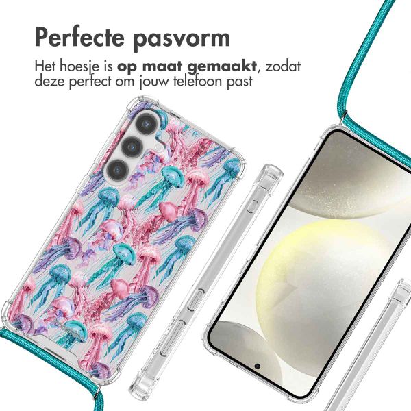 imoshion Design hoesje met koord Samsung Galaxy S24 - Jellyfish Watercolor