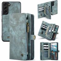 CaseMe Luxe Lederen 2 in 1 Portemonnee Bookcase Samsung Galaxy S22 - Groen