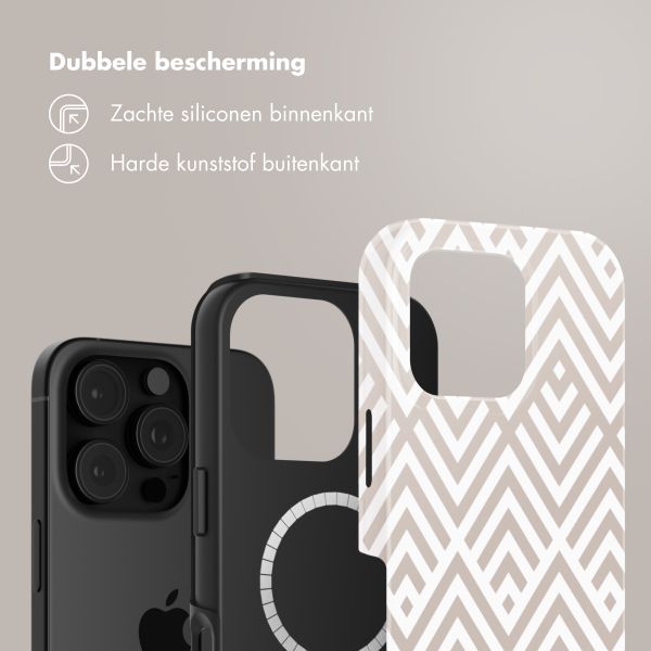 Selencia Vivid Tough Backcover met MagSafe Apple iPhone 16 Pro - Beige Zigzag