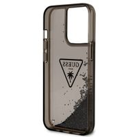 Guess Liquid Glitter Backcover iPhone 14 Pro - Zwart